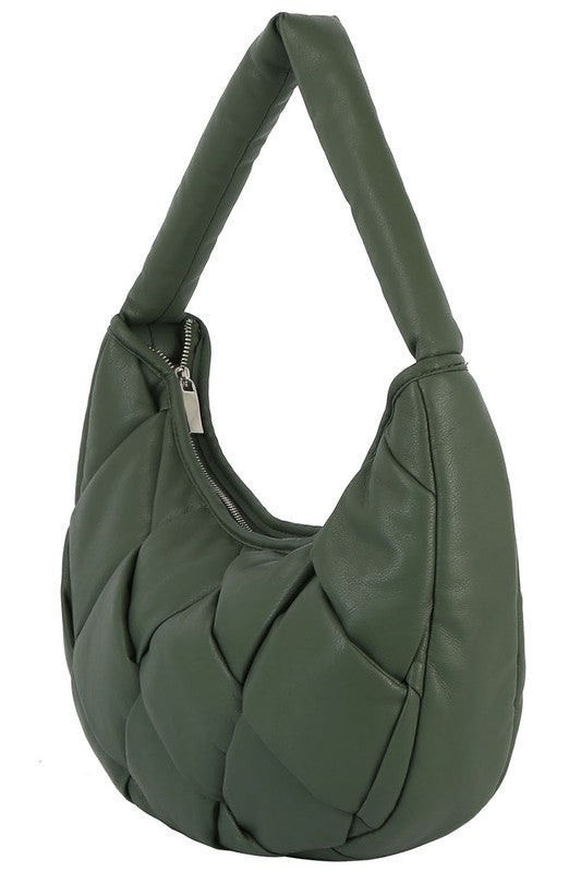 Cleo Puffy Woven Hobo Shoulder Bag HOUSE OF SHE