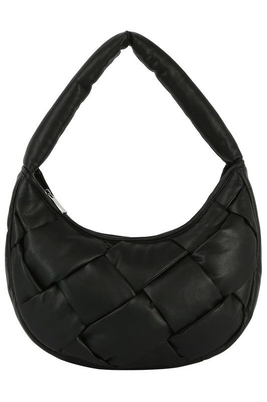 Cleo Puffy Woven Hobo Shoulder Bag HOUSE OF SHE