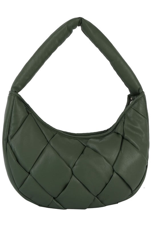 Cleo Puffy Woven Hobo Shoulder Bag HOUSE OF SHE
