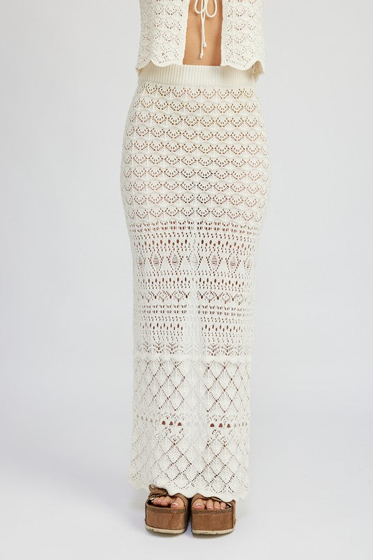 Fitted Crochet Maxi Skirt HOUSE OF SHE