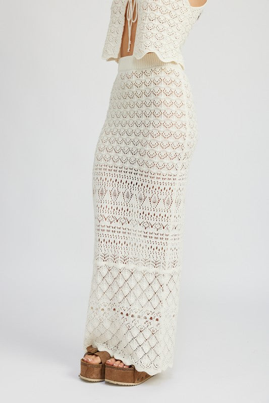 Fitted Crochet Maxi Skirt HOUSE OF SHE