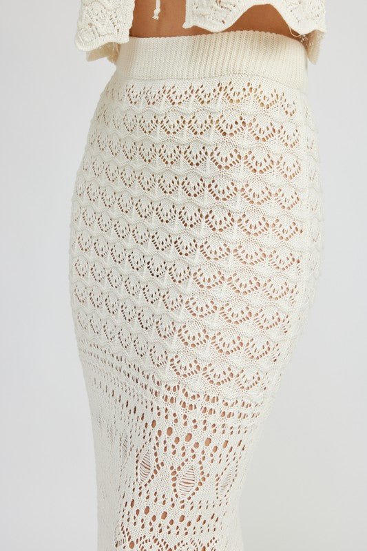 Fitted Crochet Maxi Skirt HOUSE OF SHE