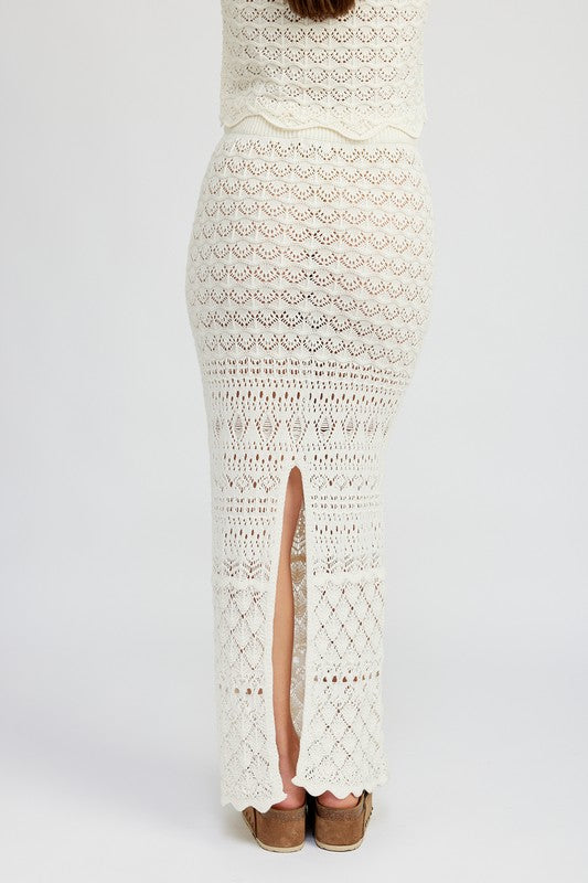 Fitted Crochet Maxi Skirt HOUSE OF SHE