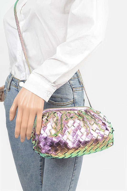Metallic Weaved Soft Swing Bag - HOUSE OF SHE