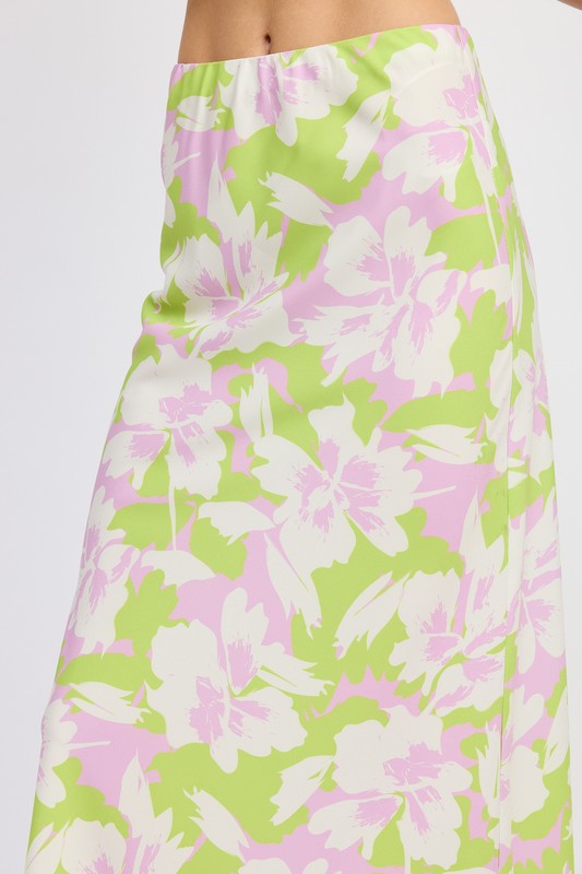 Shia Floral Bias Maxi Skirt HOUSE OF SHE
