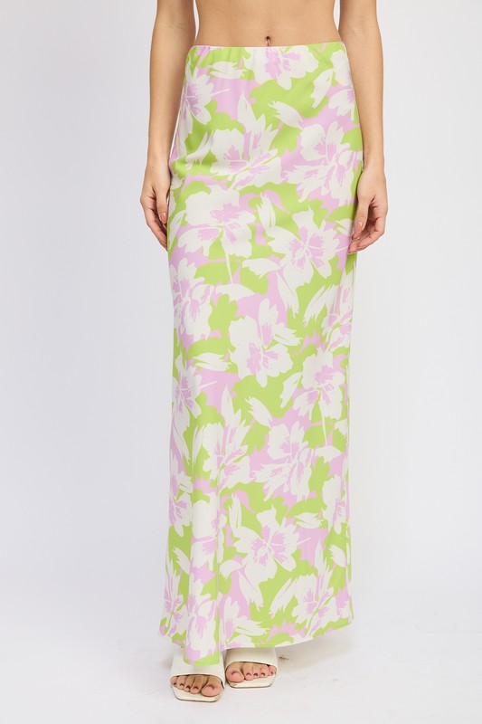 Shia Floral Bias Maxi Skirt HOUSE OF SHE