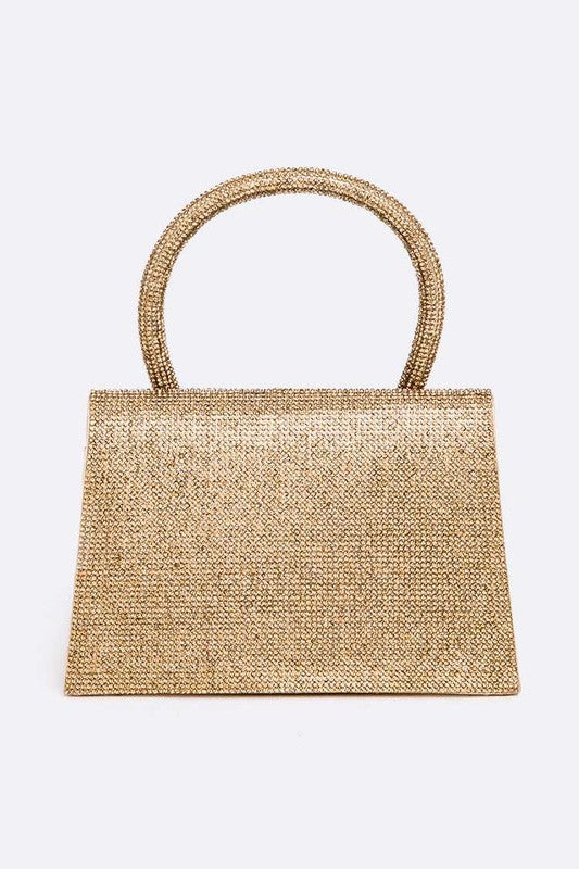 Rhinestone Convertible Top Handle Clutch Bag - HOUSE OF SHE