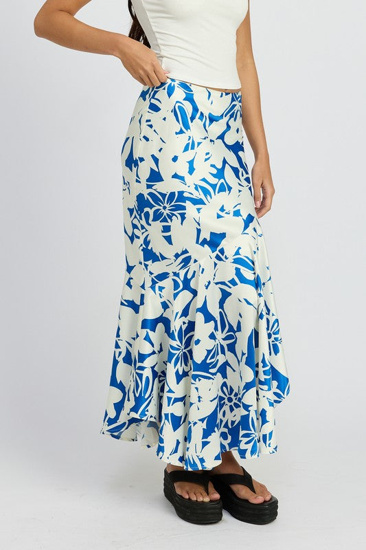 Asymmetrical Ruffle Hem Skirt HOUSE OF SHE