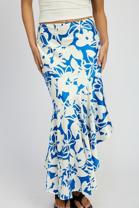 Asymmetrical Ruffle Hem Skirt HOUSE OF SHE