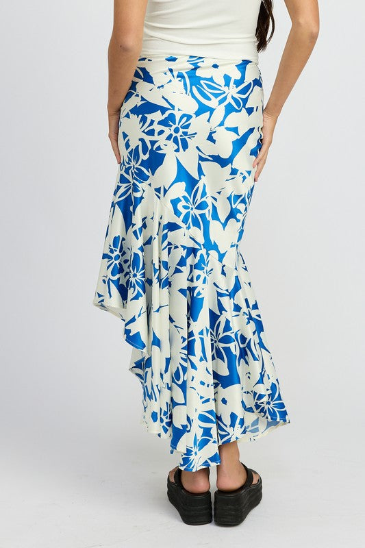 Asymmetrical Ruffle Hem Skirt HOUSE OF SHE