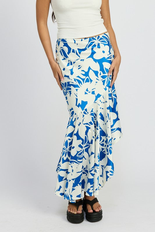 Asymmetrical Ruffle Hem Skirt HOUSE OF SHE