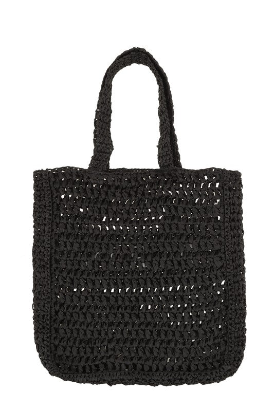 PARIS Embroidery Straw Tote Bag HOUSE OF SHE