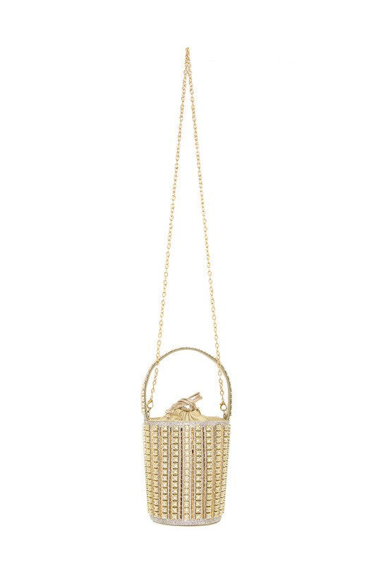 Rhinestone Cylinder Shaped Bucket bag HOUSE OF SHE