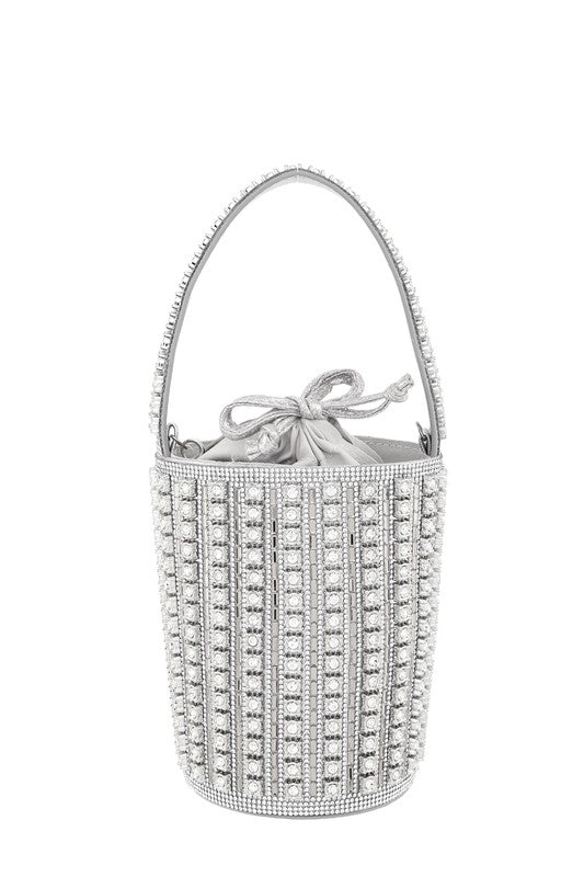 Rhinestone Cylinder Shaped Bucket bag HOUSE OF SHE