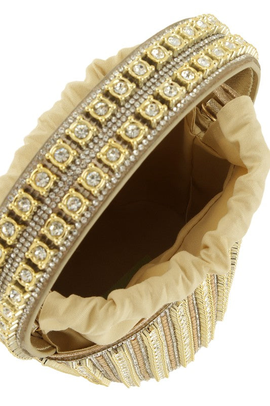 Rhinestone Cylinder Shaped Bucket bag HOUSE OF SHE