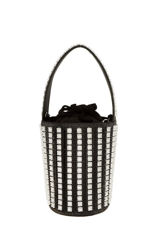 Rhinestone Cylinder Shaped Bucket bag HOUSE OF SHE