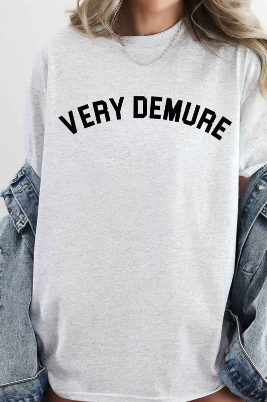 Very Demure Oversized Graphic Tee Cotton T-Shirt - HOUSE OF SHE