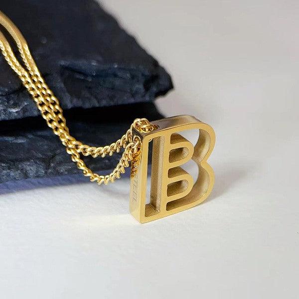 Cutout Initial Letter Personalized Necklace - HOUSE OF SHE