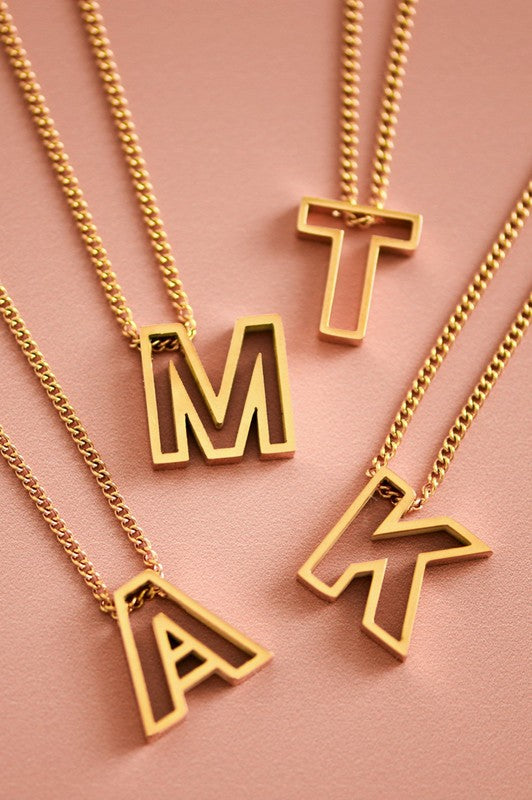 Cutout Initial Letter Personalized Necklace - HOUSE OF SHE