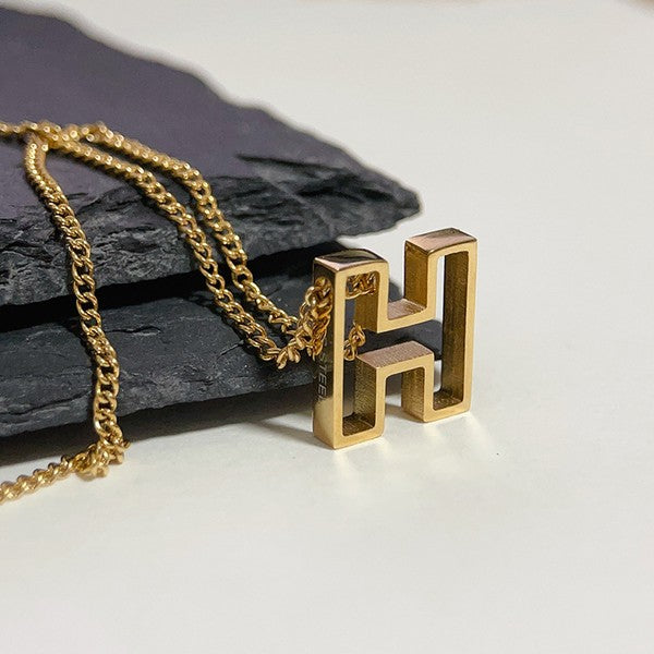 Cutout Initial Letter Personalized Necklace - HOUSE OF SHE