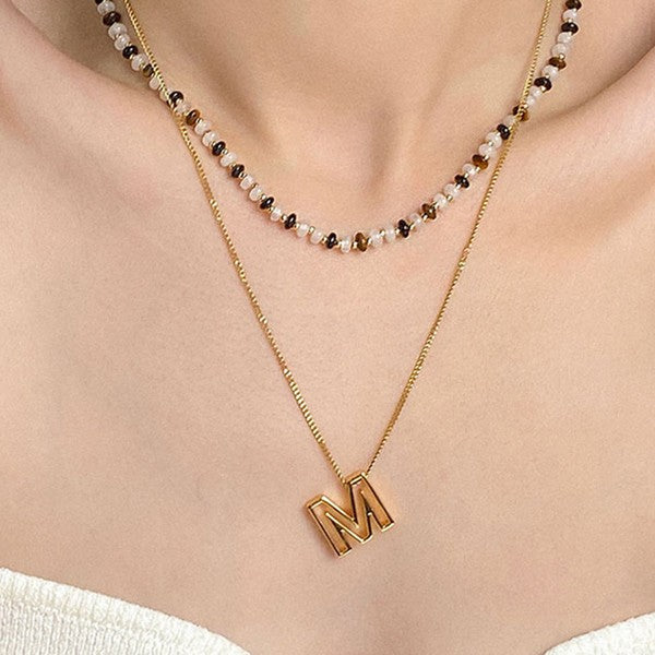 Cutout Initial Letter Personalized Necklace - HOUSE OF SHE
