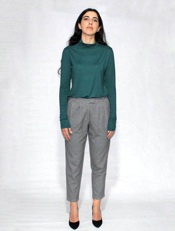 Anila Trouser High Waist Dropped Pants - HOUSE OF SHE