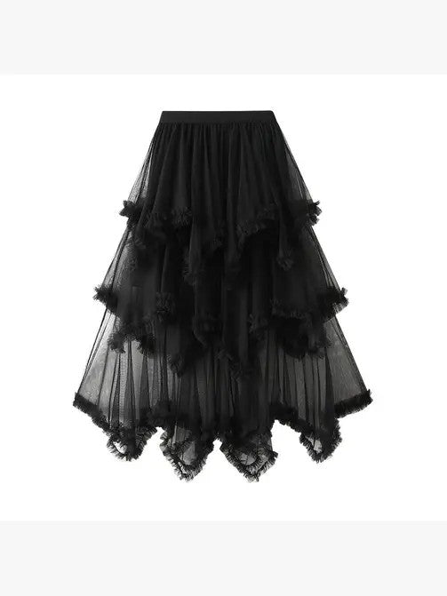 Layered Mesh High Waist Skirt HOUSE OF SHE