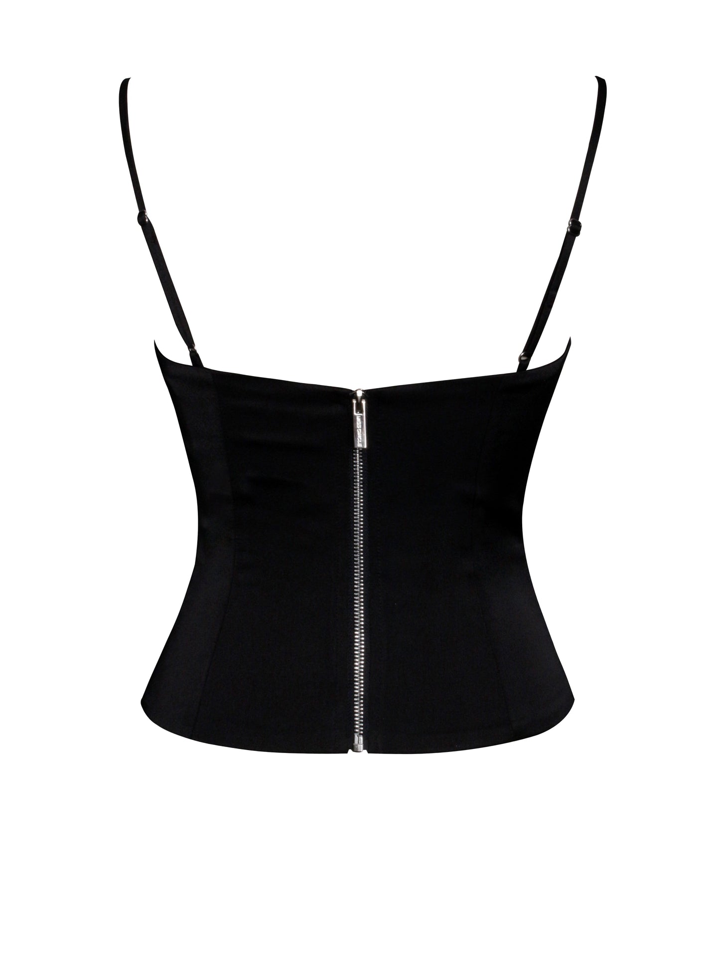 Padma Black Satin Lace Bustier Corset Top HOUSE OF SHE