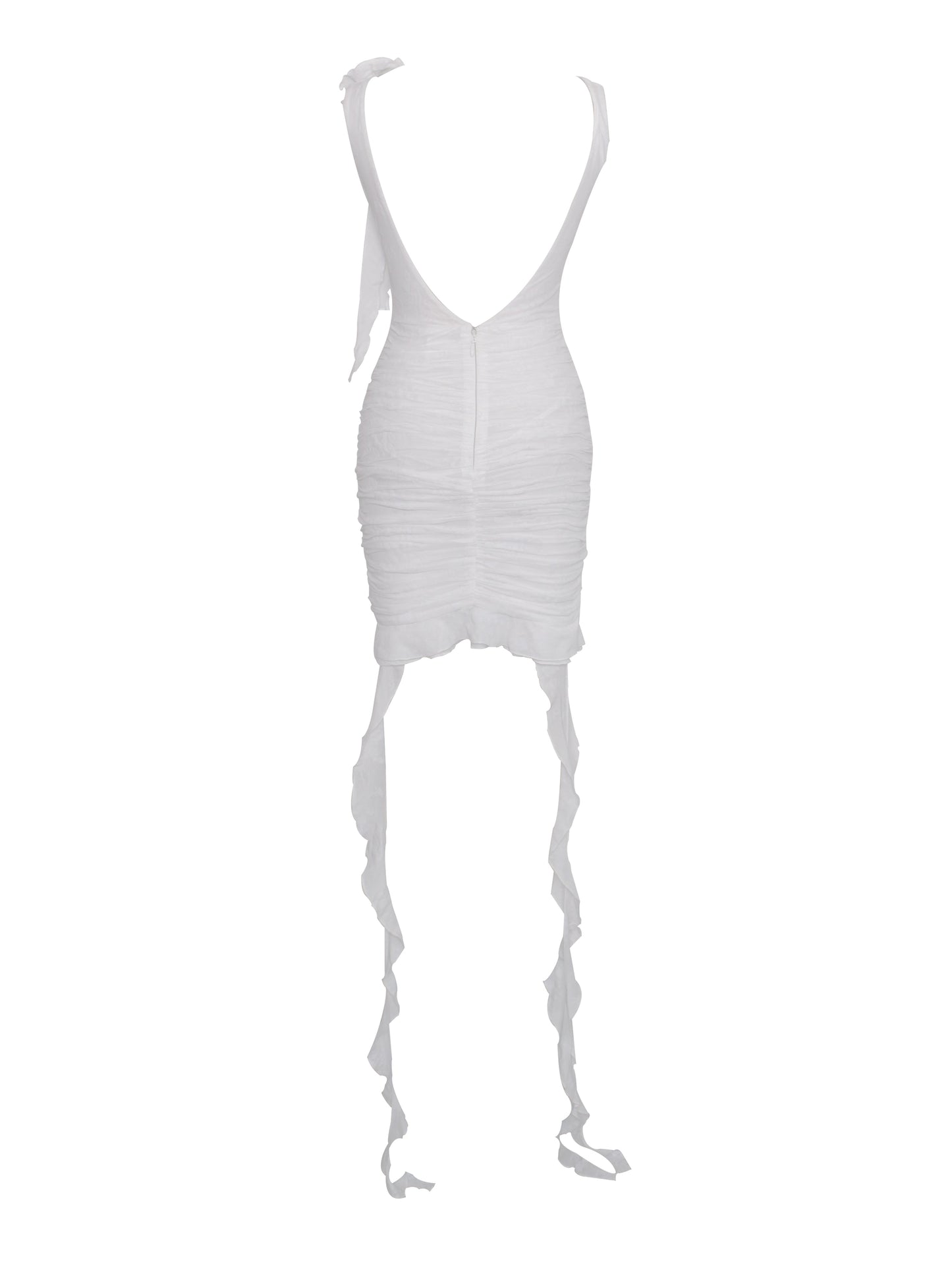 Alaina White Floral Ruffle Mesh Dress - HOUSE OF SHE