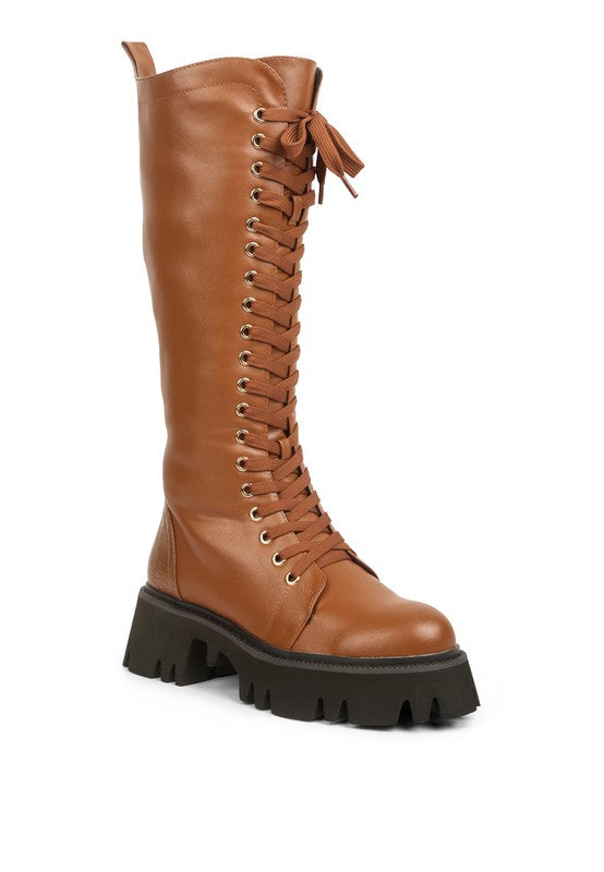 MAD MOOD CHUNKY WHITE LACE-UP ANKLE BOOT HOUSE OF SHE