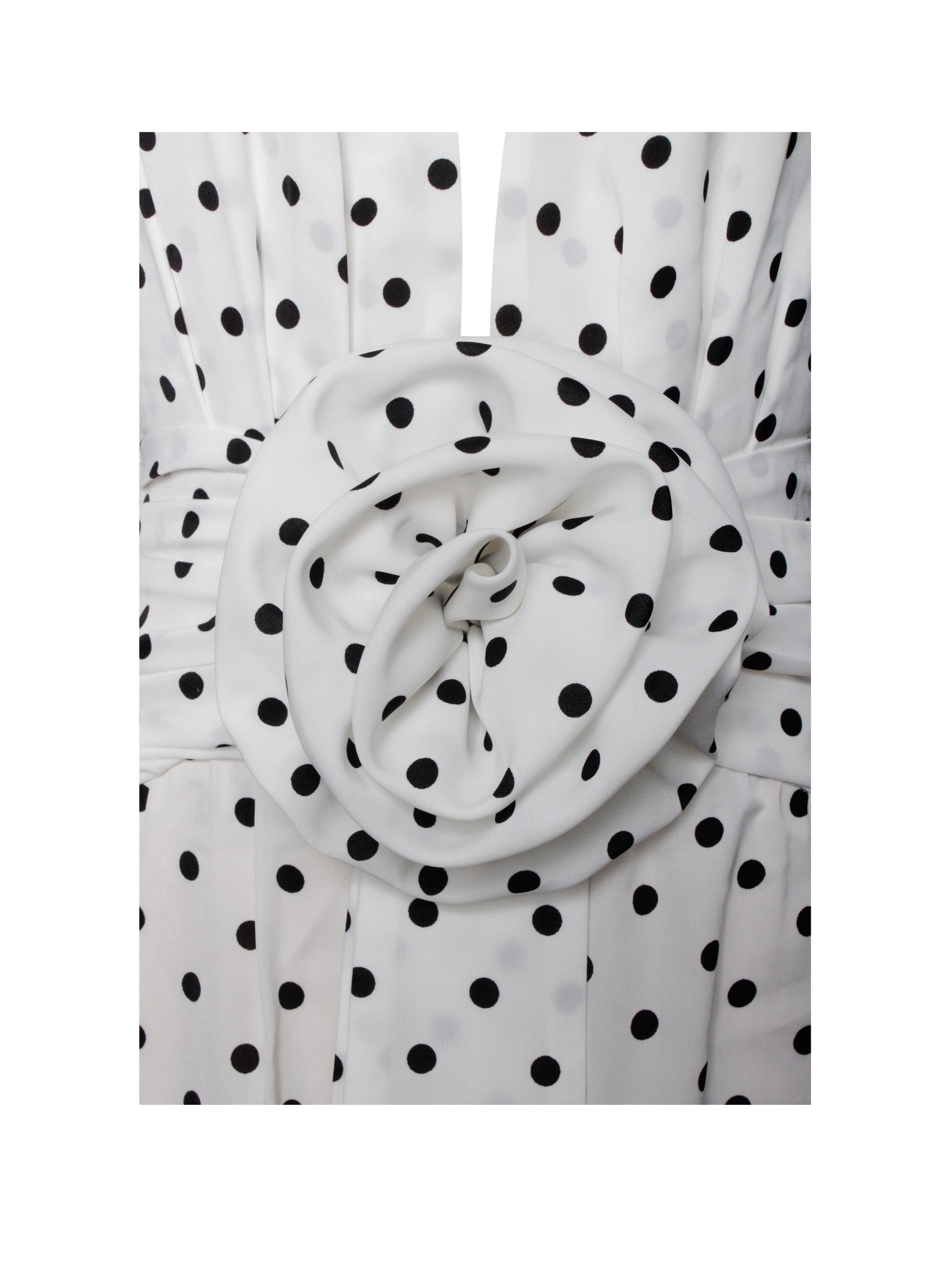 Oriana White Polka Dots Halter Jumpsuit - HOUSE OF SHE