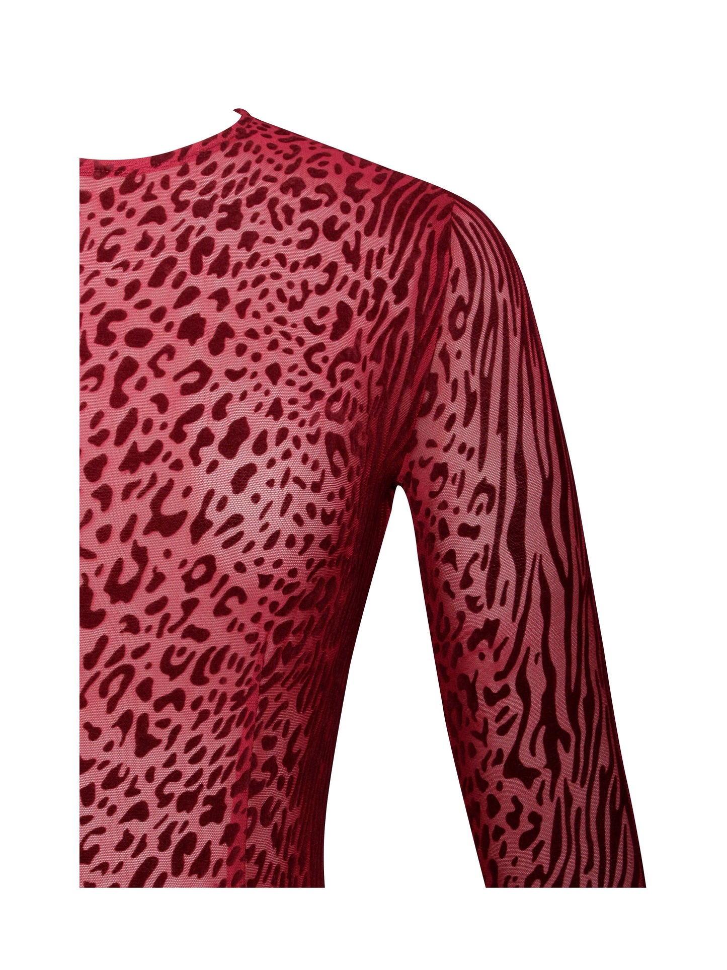 Dolma Red Velvet Detail Mesh Maxi Dress - HOUSE OF SHE