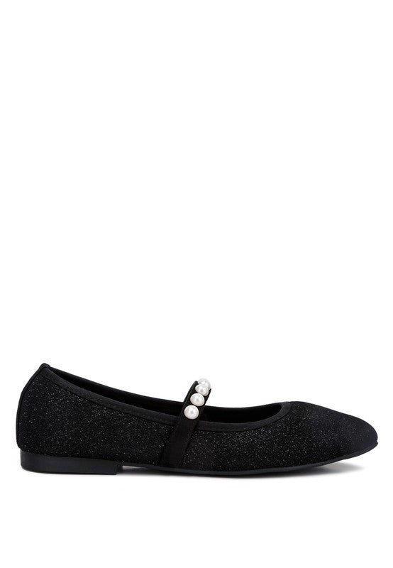 Sassie Pearl Embellished Ballerina Flats HOUSE OF SHE