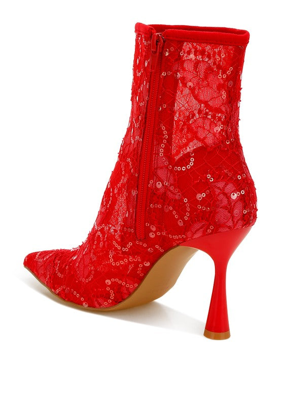 Samia Sequin Lace Boots - HOUSE OF SHE