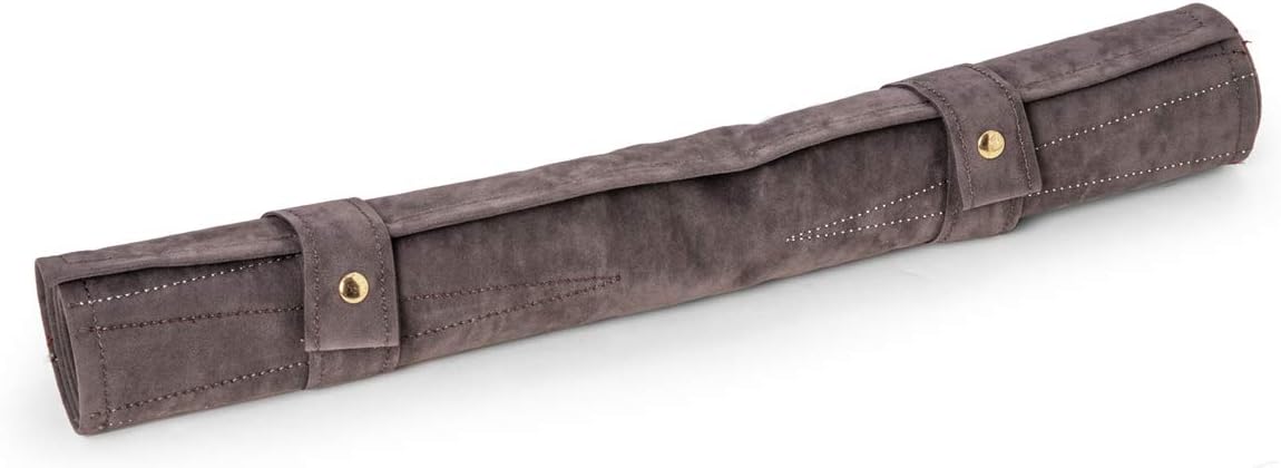 Christi Suede Roll-Up Backgammon Travel Set w/Playing Pieces - HOUSE OF SHE