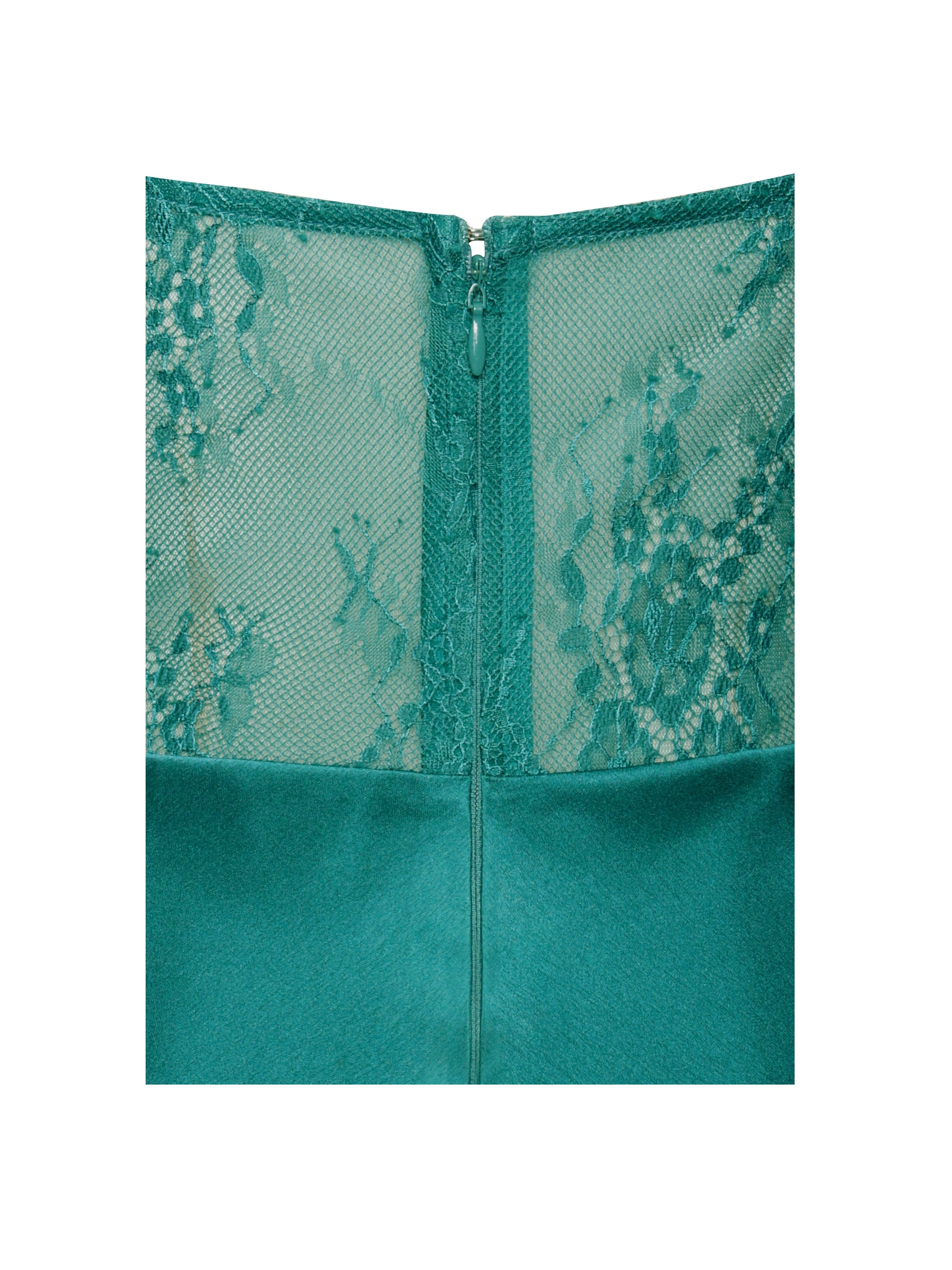 Perley Teal Satin and Lace Midi Dress  HOUSE OF SHE