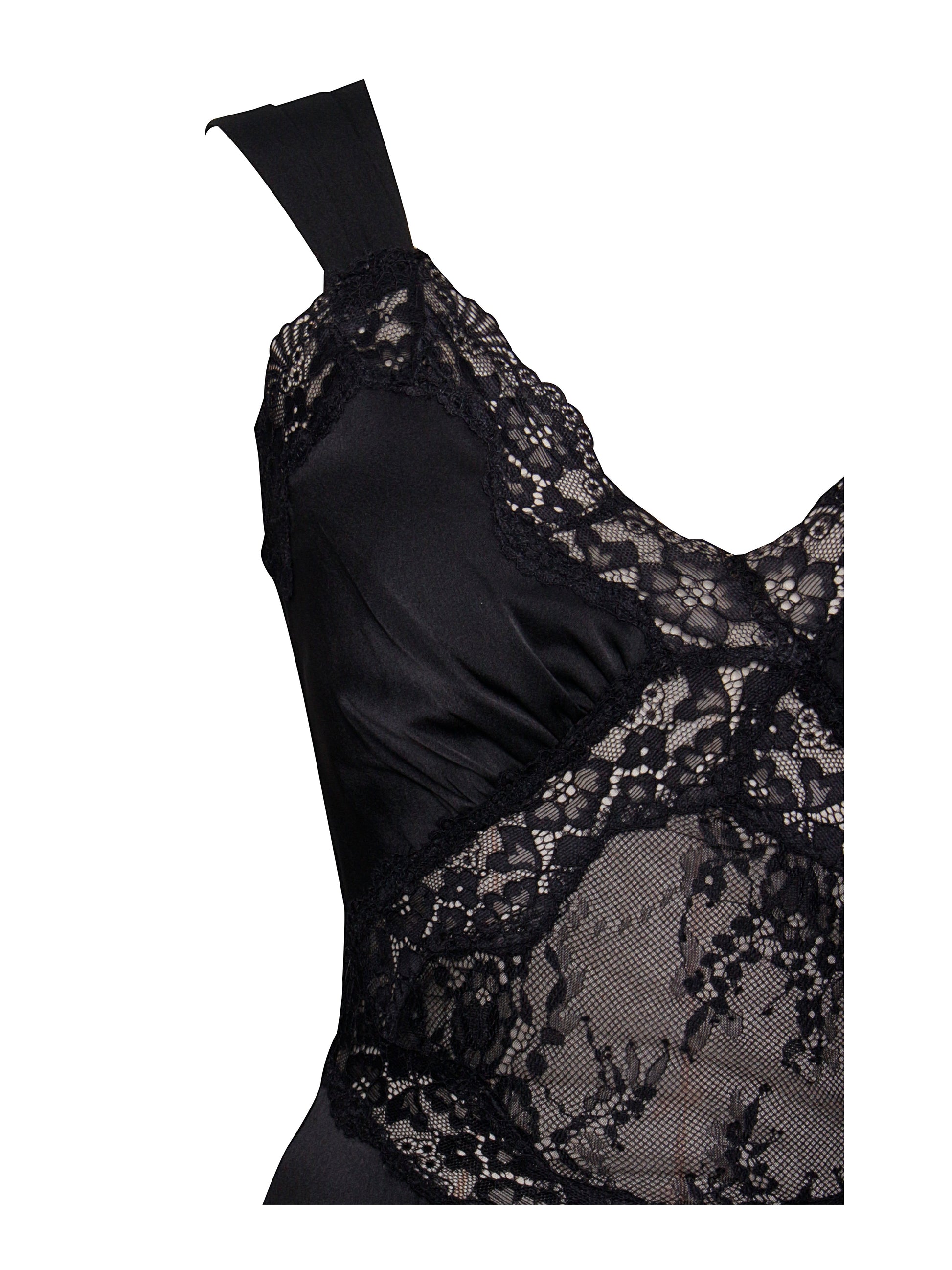 Camila Black Satin and Lace Maxi Dress  HOUSE OF SHE