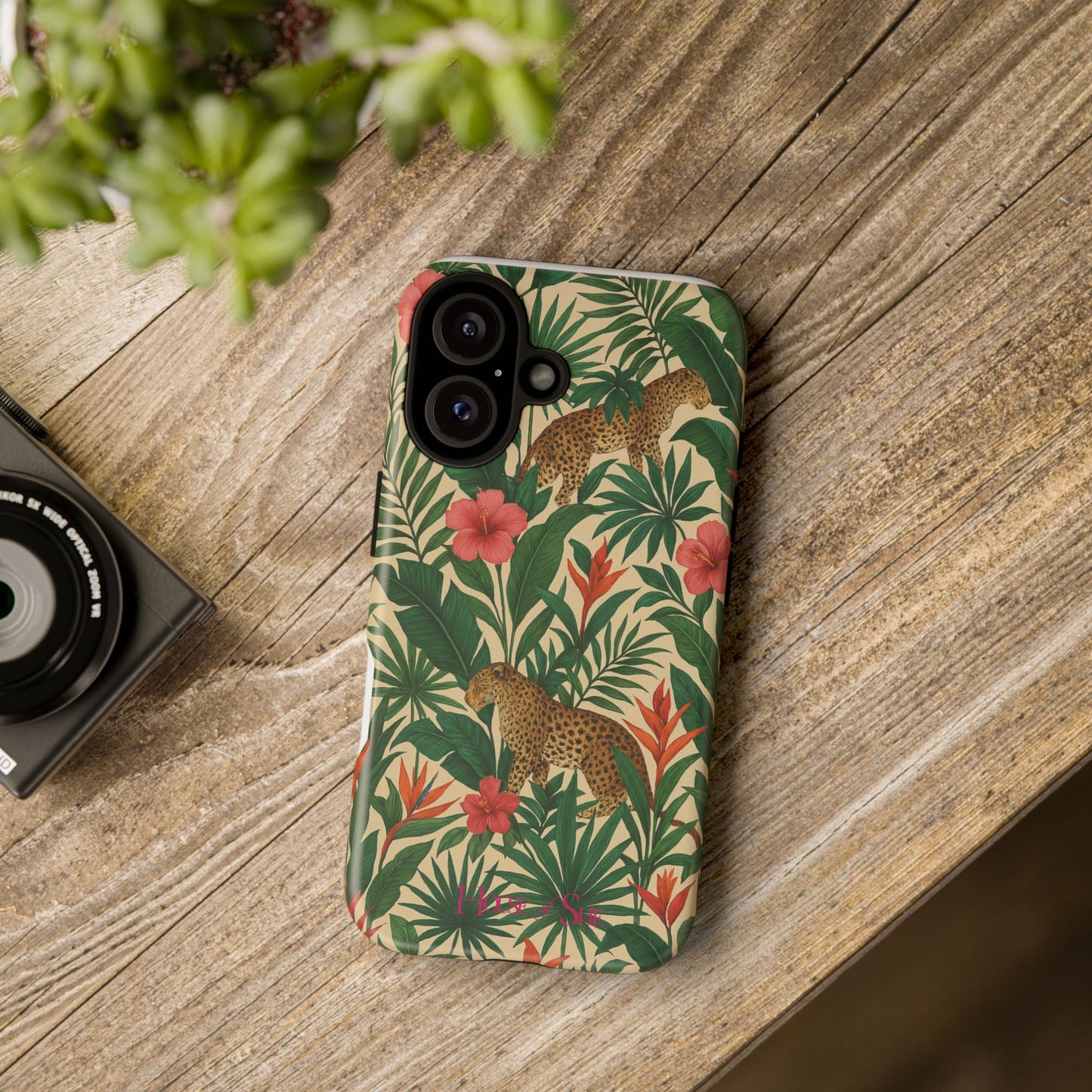Tough Phone Case with Jungle Leopard Design