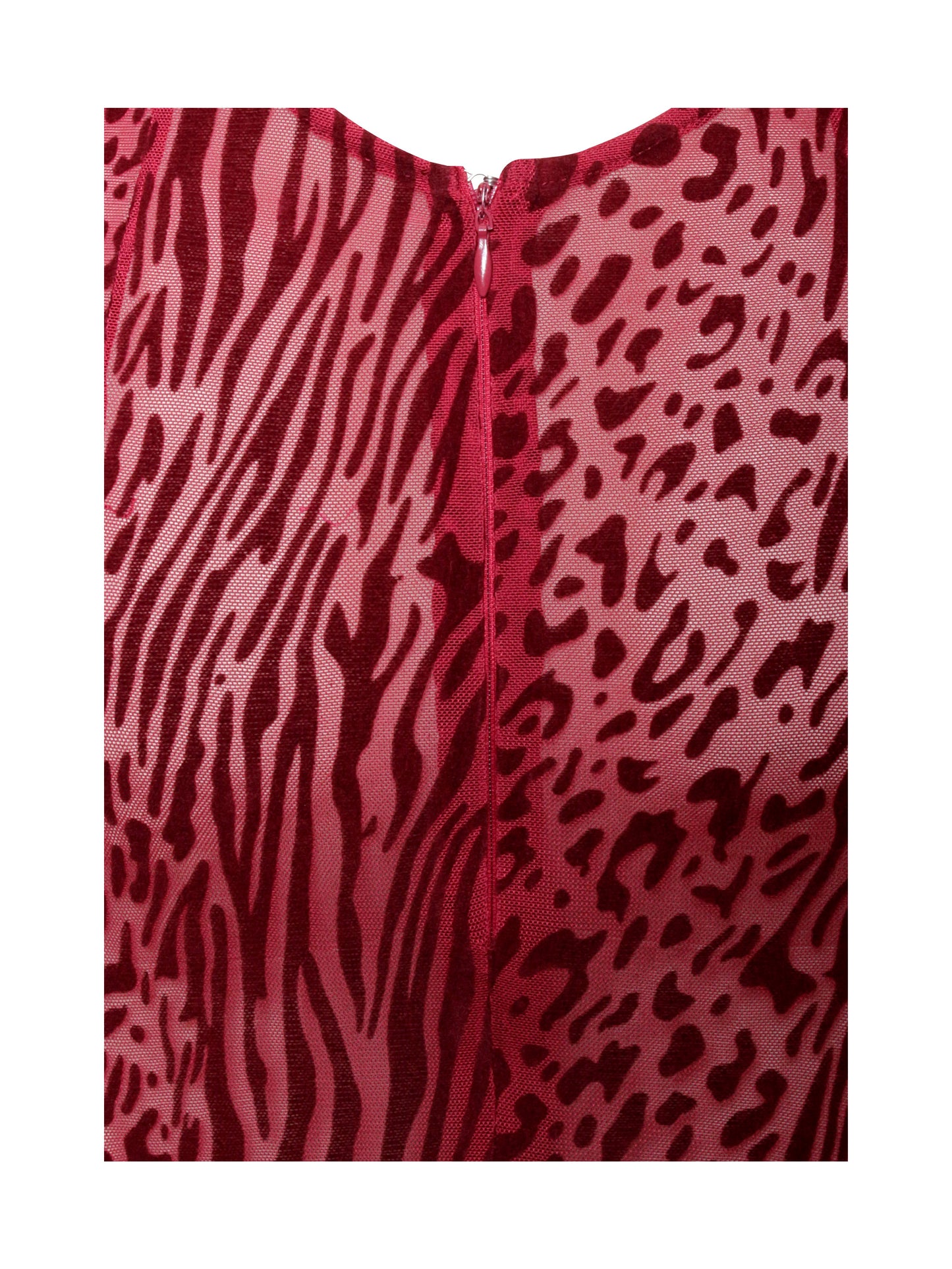 Dolma Red Velvet Detail Mesh Maxi Dress - HOUSE OF SHE