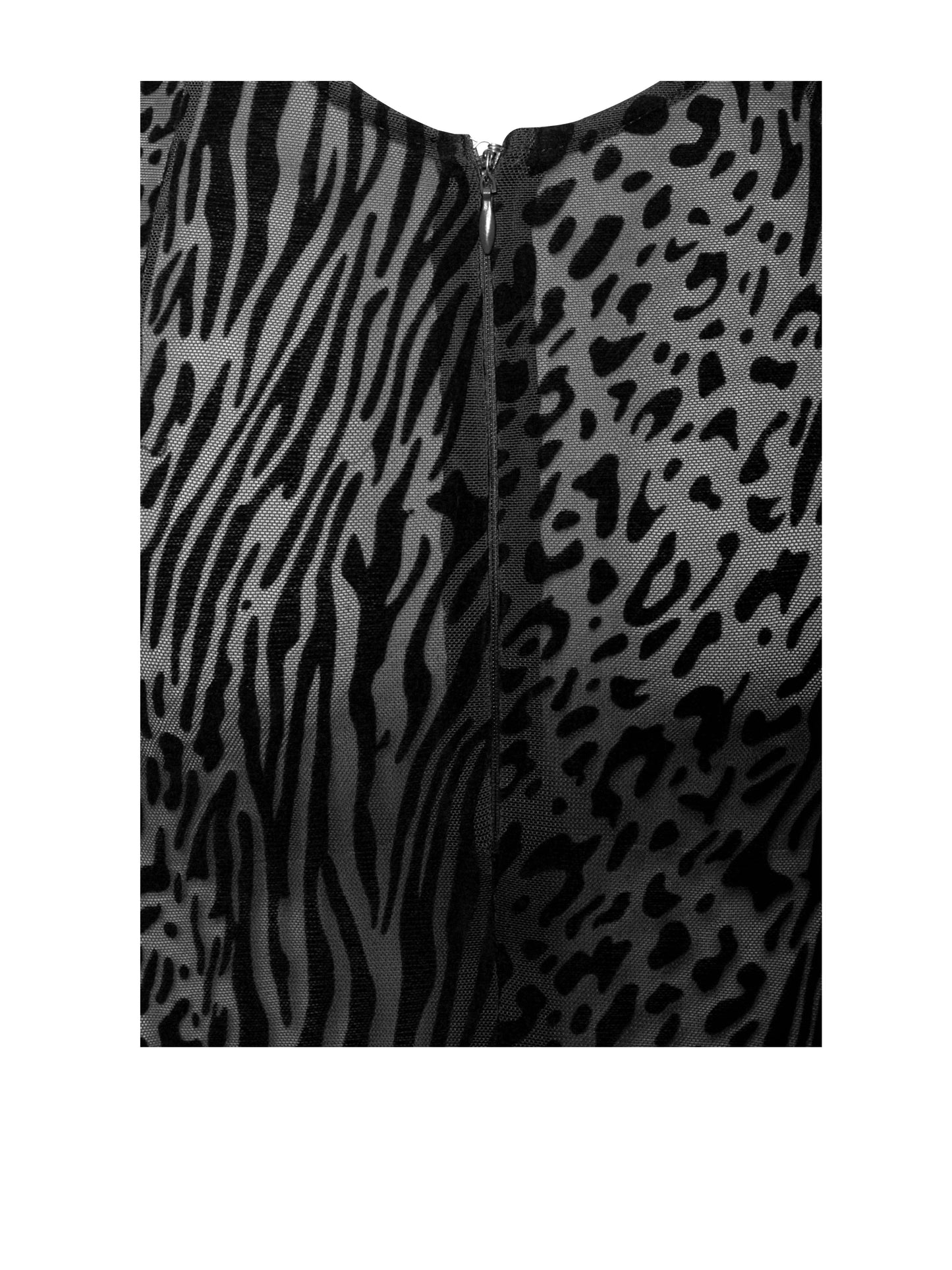 Lynn Black Animal Velvet Mesh Maxi Dress HOUSE OF SHE