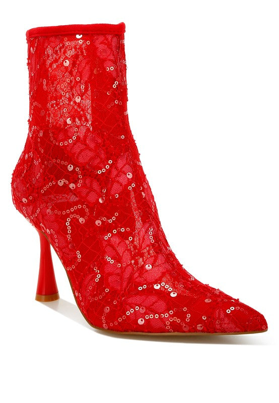 Samia Sequin Lace Boots - HOUSE OF SHE