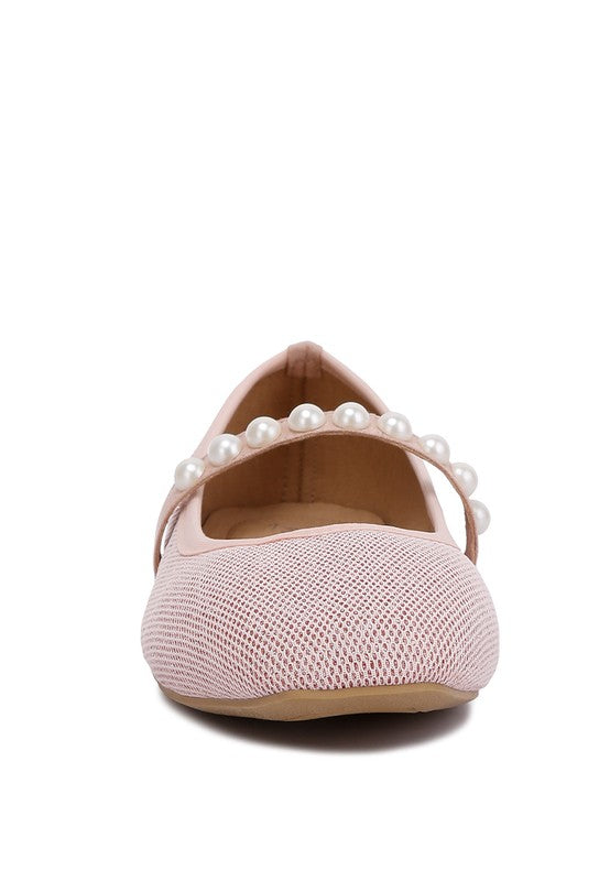 Sassie Pearl Embellished Ballerina Flats HOUSE OF SHE
