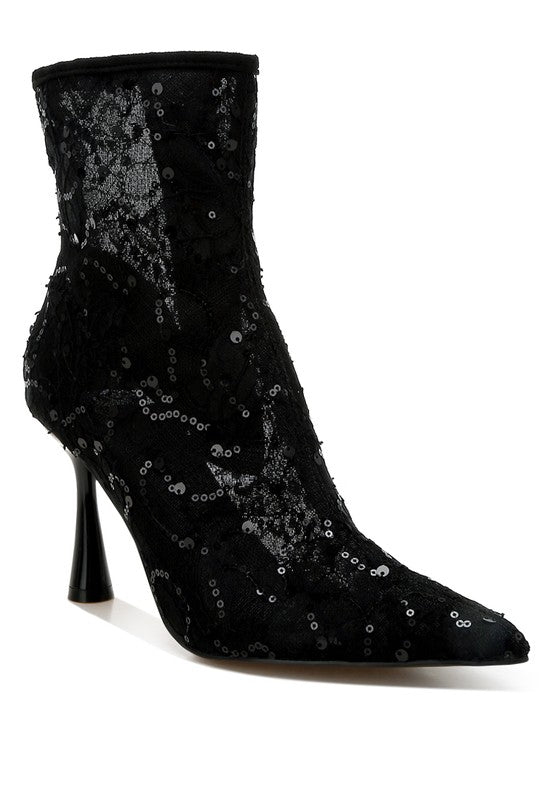 Samia Sequin Lace Boots - HOUSE OF SHE