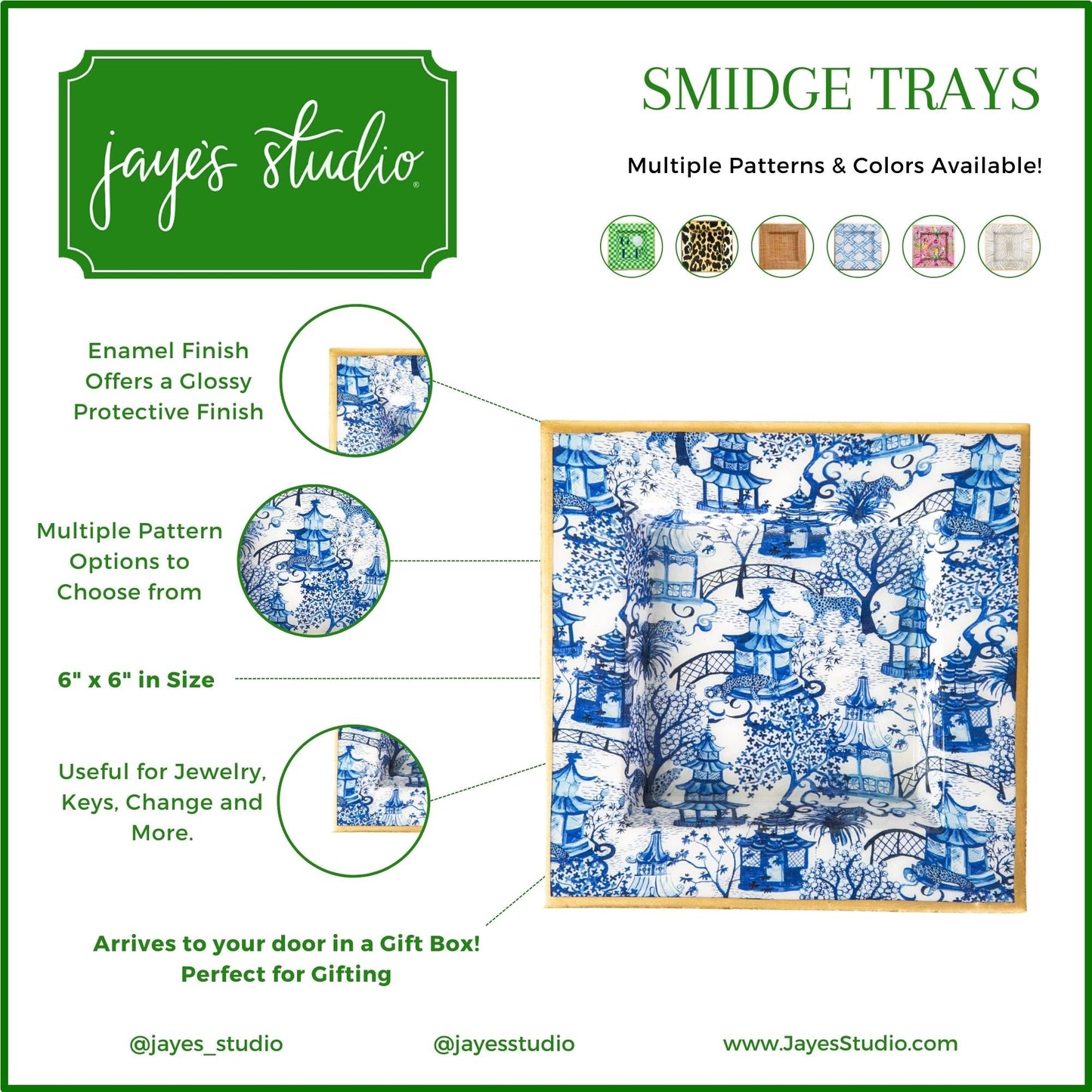 Garden Party Enameled Smidge Tray HOUSE OF SHE