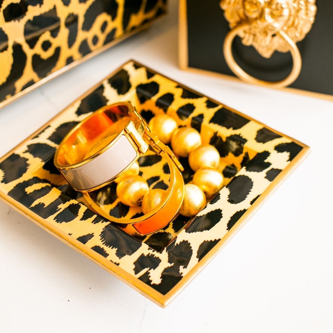 Leopard Spots Enameled Smidge Tray  HOUSE OF SHE