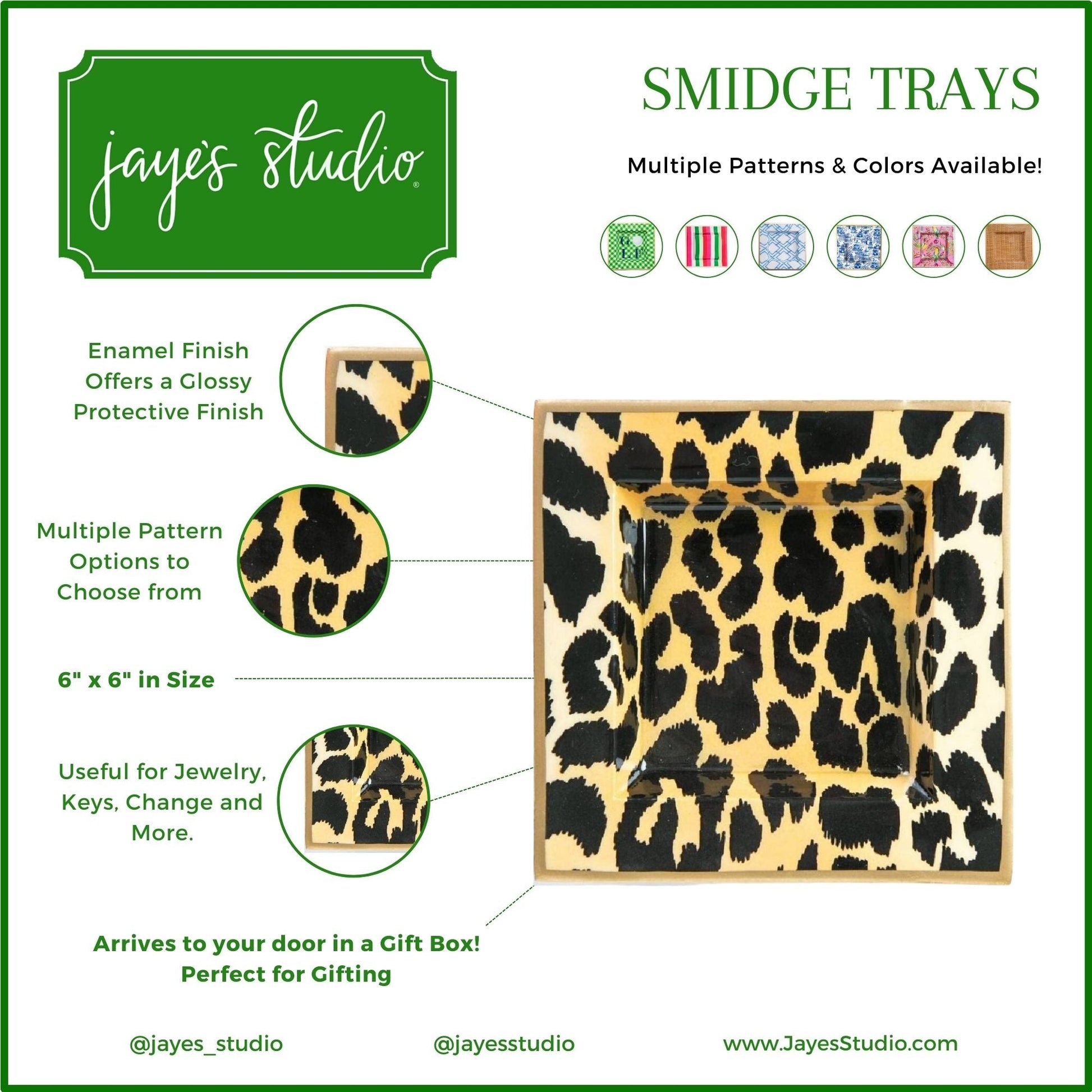 Leopard Spots Enameled Smidge Tray  HOUSE OF SHE