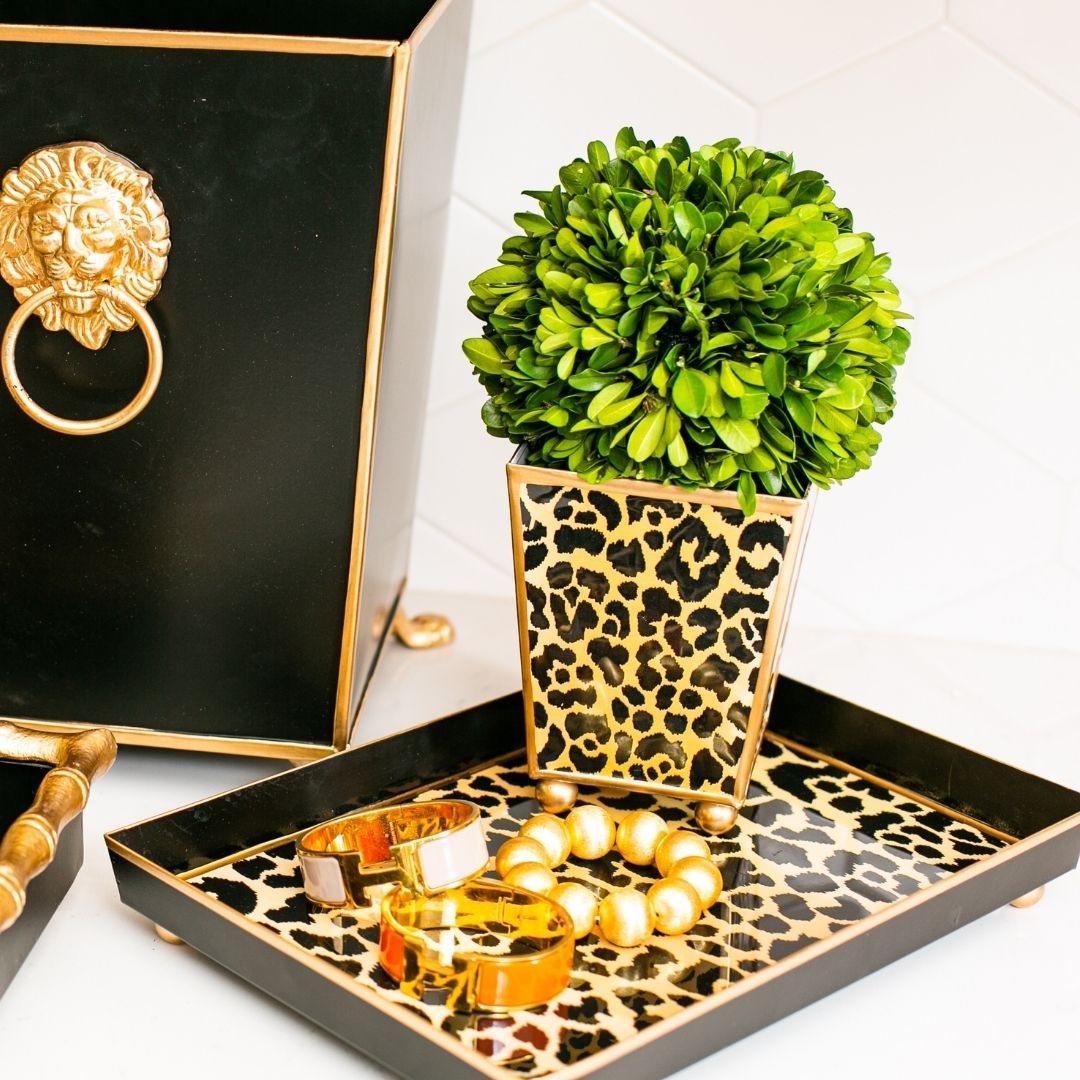 Leopard Spots Enameled Oliver Tray 8x12  HOUSE OF SHE
