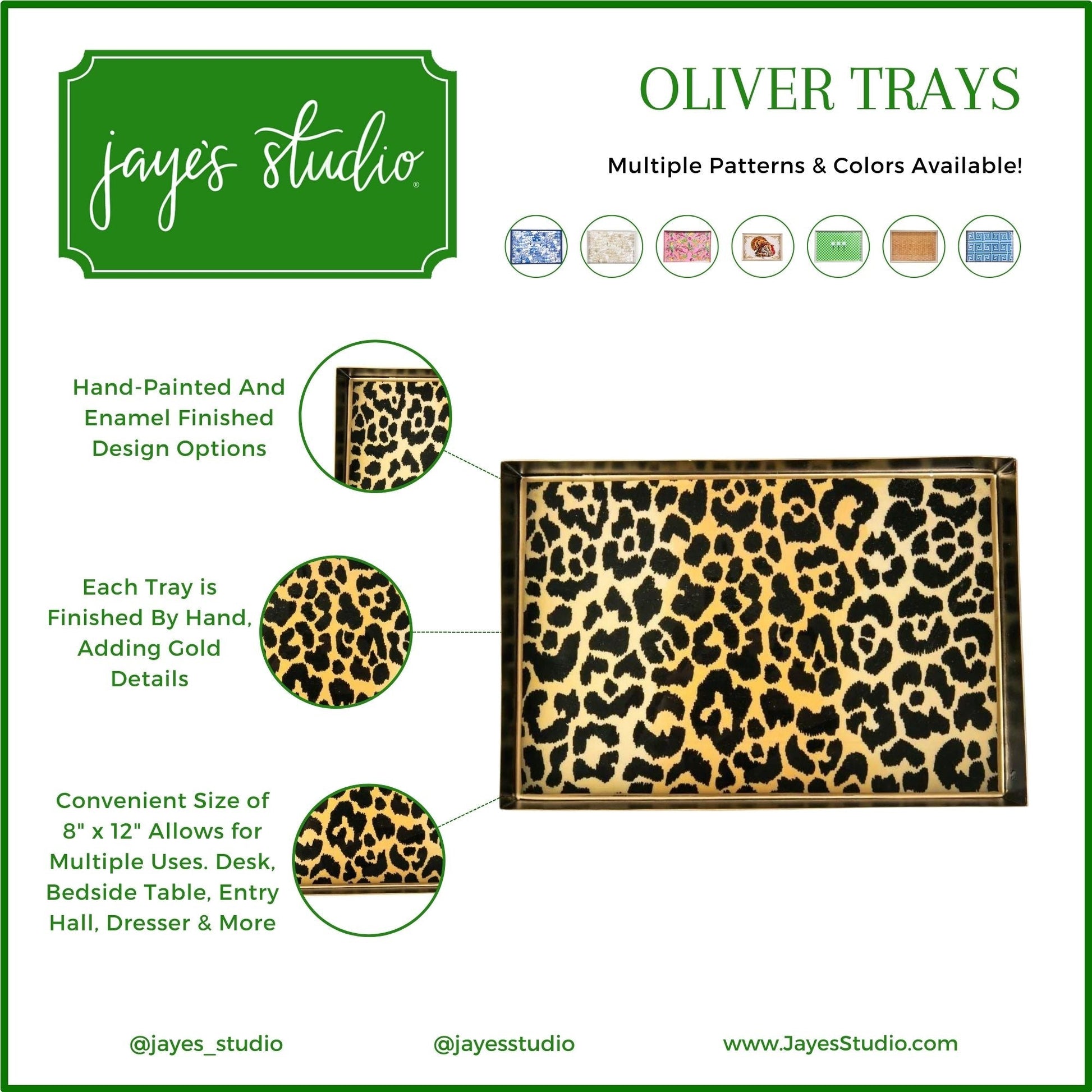 Leopard Spots Enameled Oliver Tray 8x12  HOUSE OF SHE