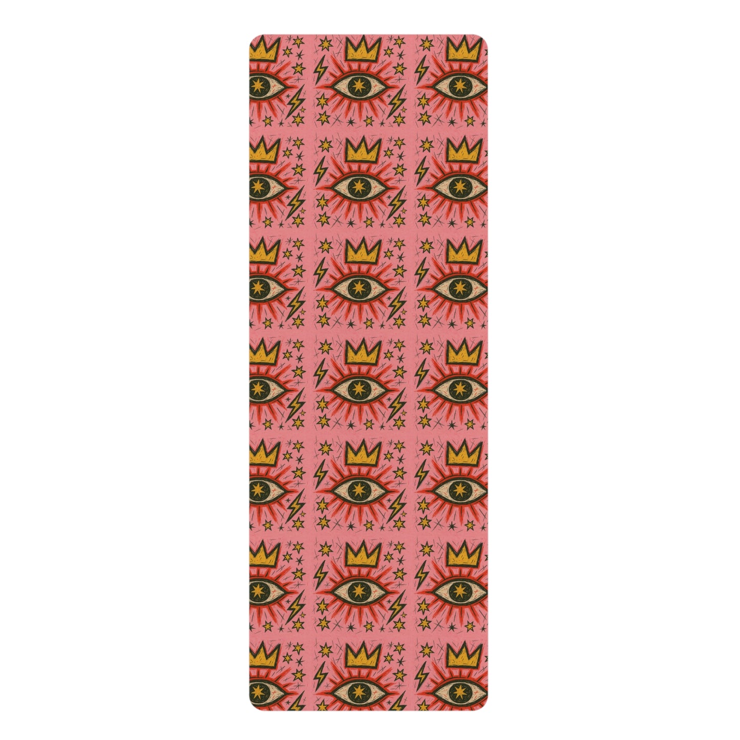 Eye-Patterned Rubber Yoga Mat - Vibrant & Durable for Your Practice