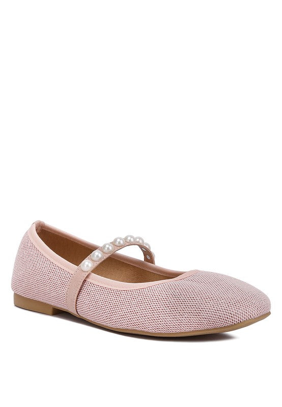 Sassie Pearl Embellished Ballerina Flats HOUSE OF SHE